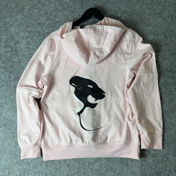 Riflessi Hoodie Womens Large Pale Pink Pretty Girl Savage‎ Full Zip Panther Logo - Picture 6 of 9